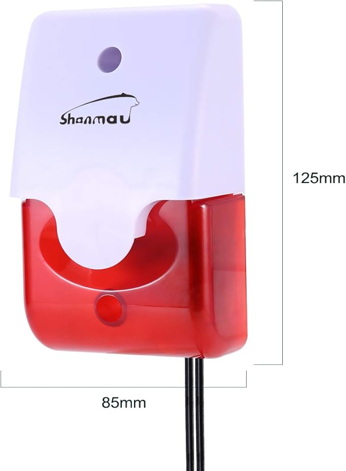 High / Low Water Level Sensor Detector Alarm 120 dB Red Strobe Siren, Adjustable Alarm Volume, Sump Bobber Water leak Sensor,16.4ft Probe Cord, Suitable for Water Tank/Aquarium, Swimming Pool/Basement
