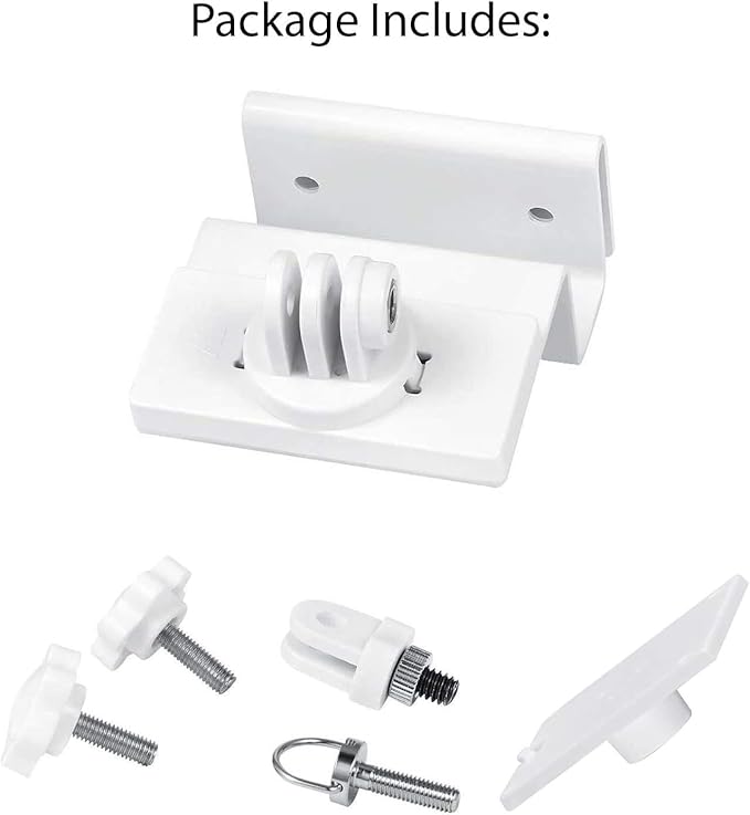 Wasserstein Gutter Mount Compatible with Ring, Arlo, Blink, Reolink Cams & Compatible Solar Panels (2 Pack, White)