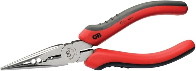 Gardner Bender GS-385 Long Nose Electrical Pliers, Cutter & Crimper, Solid & Stranded Wire, 14-16 AWG, Hand Tool, 6½ in., Red