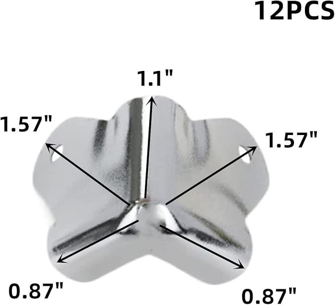 1.57" Silver Speaker Corners Protector Metal Cabinets Corner Protector Accessories with Mounting Screws for Home Audio Amplifier Stage Case Cabinet Corners Protector 12 PCS