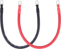 4 AWG Flexible Battery Cable with 3/8" Terminals - OFC Pure Copper Inverter & Welding Wire for Automotive Solar RV Motorcycle (Red + Black 1.5FT Pair)
