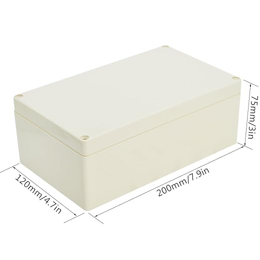 LeMotech Waterproof Dustproof IP65 ABS Plastic Junction Box Universal Electric Project Enclosure Pale Gray 7.9 x 4.7 x 2.95 inch (200 x 120 x 75 mm)