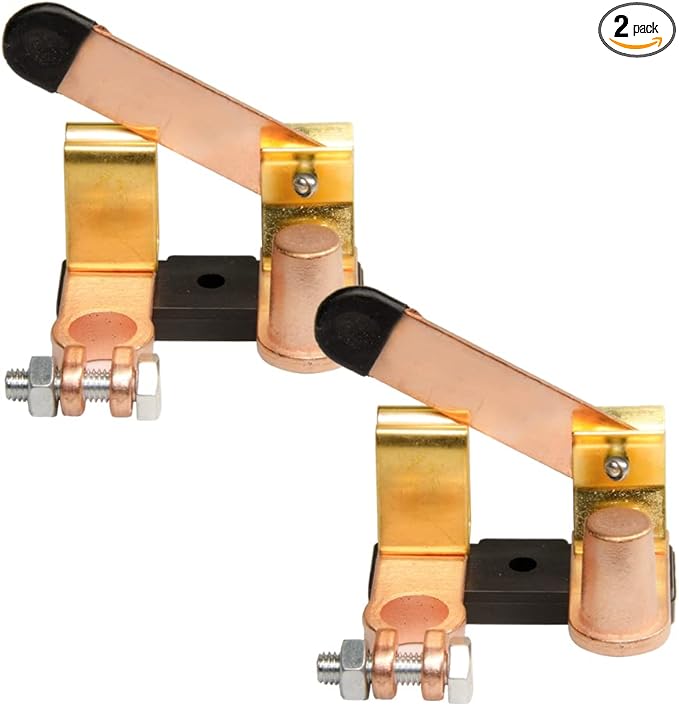 2PCS Top Post Battery Disconnect Switch 12V / 24V 250/750 Amps Knife Blade Isolator Power Cutoff Switch for Marine Car Boat RV ATV 2pack