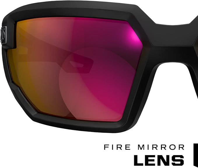 Mechanix Wear: Vision Type-X Safety Glasses with Advanced Anti Fog, Scratch Resistant, Black Frame, Protective Eyewear, Lightweight Glasses, Ventilated Temples, For Outdoor Use (Fire Mirror Lens)