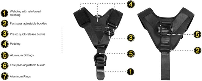 Fusion Climb Spartacus Tactical EVA Padded Adjustable Zipline Harness Chest Piece 23kN (TCH-603-SHD)