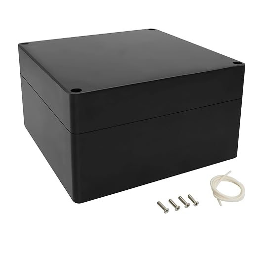 LeMotech Electrical Box ABS Plastic Project Box IP65 Waterproof Junction Box Project Case Universal Enclosure for Electronics Black 6.1x 6.1x 3.4 inch(160x160x90mm)（Pack of 1