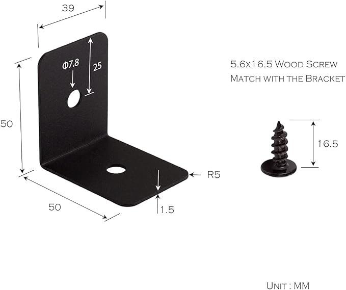 4 Set 2 x 2 x 1.5 Inch Metal Corner Protectors for Furniture, Decorative Corner Brackets Black for Wood, Boxes, Farmhouse, Barn Door, Wood Frame, Trunk, Table, Desk