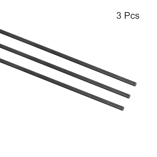 MECCANIXITY Carbon Fiber Rod, 3mm x 300mm for RC Plane DIY Tool Wing Tube Quadcopter Arm, Pack of 3