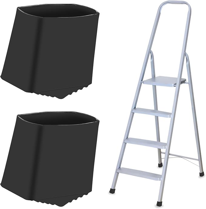 Operitacx Folding Ladder Feet Covers Non-Slip Rubber Ladder Foot Pads 1.69X1.65X0.90In Easy to Install Leg Protective Pads for Home and Industrial Use