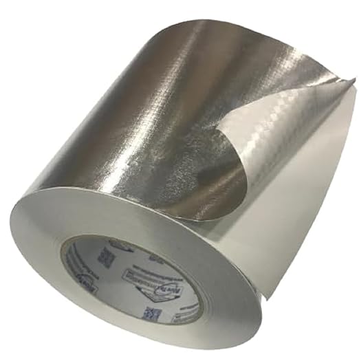 BlueTex Insulationㅤ HVAC Aluminum Foil Tape 6 inch x 150 ft (6 mil), Professional Grade Silver Duct Tape Metallic, Tear-Proof Woven HVAC Tape Heavy Duty, for Ductwork, Dryer Vent & Insulation - 1 Roll