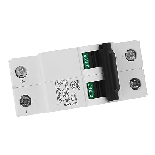 2P C65H-DC 250V DC Miniature Circuit Breaker DIN Rail Photovoltaic Switch for Solar Panels Grid System White(40A) (25A)