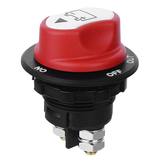 Jtron Battery Disconnect Switch Max.32V DC 100A Cont 150A INT Battery Switches for Boatsh for Car Off-Road Vehicle Truck Boat RV Marine(ON-OFF-OUT/100A)