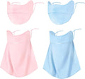 4 Pcs UV Sun Protection Face Mask and Neck Gaiter Scarf Cover UPF50+ Breathable Cooling Design for Summer Outdoor Activities