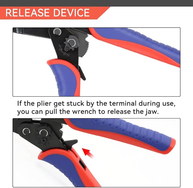 HKS Crimping Tool for Sleeves Ferrule Terminals & Pin Cord End- Ratcheting Wire Crimpers - AWG 3-1/0 (25-50mm²) - Ratchet Terminal Crimper - Electrical Crimping Tool