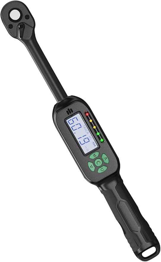 Digital Torque Wrench 5-99.5 ft-lbs./6.8-135Nm, 3/8 Inch Mini Electronic Wrench With Preset Value, 2% Accuracy, Buzzer and LED Notification