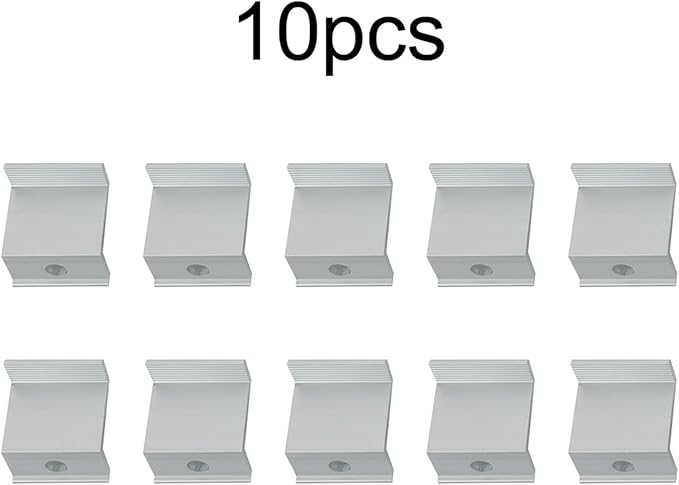 10 Pcs Adjustable Solar Panel Mount End Clamp, Solar Panel Attachment Mounting Bracket Roof Mount End Clips, Solar End Clamp Solar Panel Mounting Z Bracket Clamps(35mm)