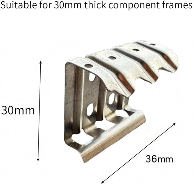 50PCS Photovoltaic Water Guide Clips For Solar Panel Drainage And Self-Cleaning, Stainless Steel Solar Panel Drainage Clip, Three Drainage Channels(30mm)