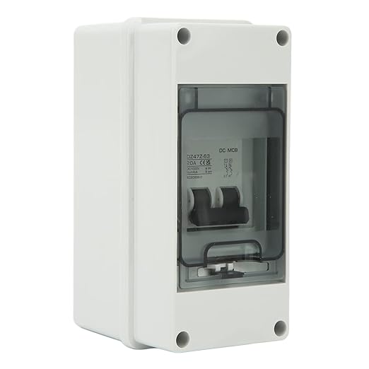 1000V 20A DC Miniature Circuit Breake, 2P PV System DC Mini Circuit Breaker with Box, IP65 Solar PV Disconnect Switch for PV Array, RV Solar