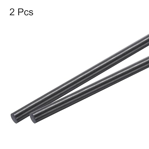 MECCANIXITY Carbon Fiber Rod, 12mm x 200mm Carbon Rod Bar for RC Airplane DIY Craft Kite Wing Tube Quadcopter Arm Repair Pack of 2