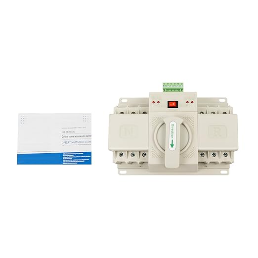 3P 63A Dual Power Automatic Transfer Switch AC 110V Changeover Generator Transfer Switch Tool 50HZ/60HZ (White)