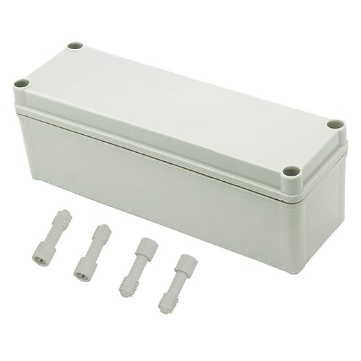 Zulkit Junction Box ABS Plastic Dustproof Waterproof IP67 Junction Boxes Universal Electrical Project Enclosure DIY Electronic Project Box Grey 9.84 x 3.15 x 3.35 inch (250 x 80 x 85 mm)