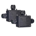 Junction Box Outdoor Waterproof Electrical Box,3-Way,IP68 Black Outdoor M25 coaxial Connector,for Cable Ø0.2-0.55in UL Listed(2Pack)