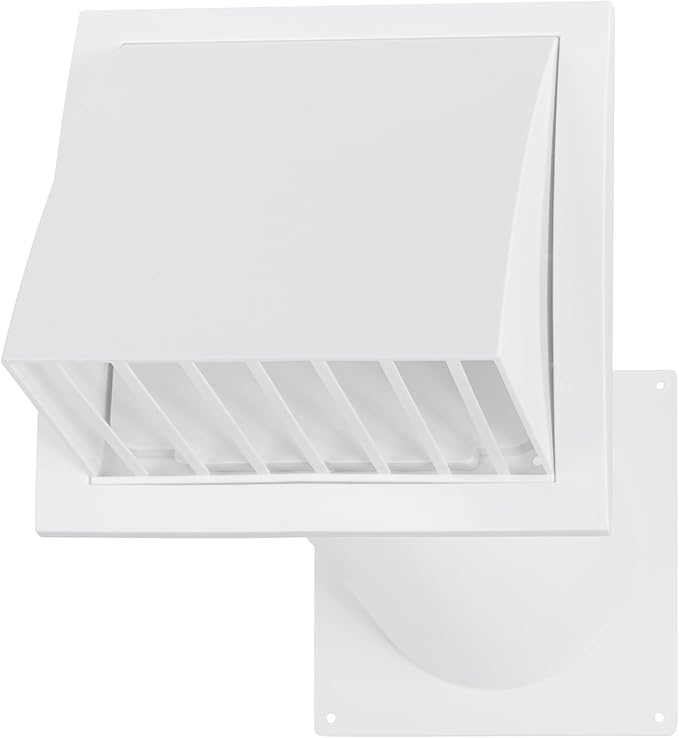 Vent Systems 5" Inch Plastic Adjustable Through Wall Ventilation Kit - Dryer Vent Kit - Ventilation Tube With Exhaust Hood Vent Cover And Duct Connector - Built In Gravity Damper in Exhaust Hood