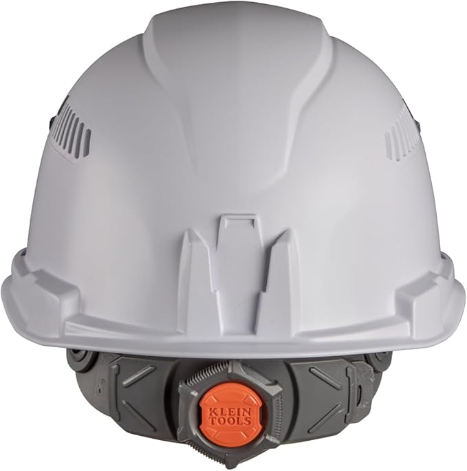 Klein Tools 60105 Hard Hat, Vented Cap Style, Padded Self-Wicking Odor-Resistant Sweatband, White