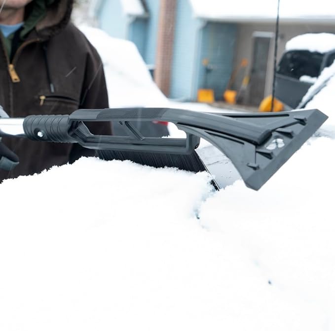True Temper 3-in-1 Emergency Shovel for Car or Truck, Foldable with Ice Scraper, Ice Brush, Compact Storage for Vehicle or Hiking, Use in Snow, Dirt, Ice, or Gravel