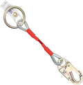 Palmer Safety Leading Edge 18" D-Ring Extender Fall Protection with 3/4" Snap Hook and D-Ring, Red Vinyl Coated Lifeline Cabel, OSHA/ANSI Compliant