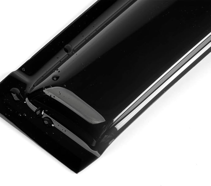 43inch Universal Shatterproof Sun Rain Guard Rainroof Top Wind Deflector,Tape On Dark Smoke Tint Auto Moonroof Window Visor Fit Sunroof Which Is Not Wider Than 41.8",Rainy Windy Sunny Protection RN110
