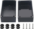 Project Box ABS Black Electrical Boxes IP67 Outdoor Waterproof box Electronic Junction Box Power Enclosure with Cable Glands for DIY Project 7.9 x 4.7 x 4.5 inch (200x120x113mm)