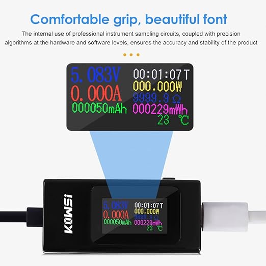 diymore 3 PCS USB C Meter USB C Tester Power Meter,4-30V 0-6.5A Digital Multimeter, Type C Voltage and Current Tester Meter,Working Time Ammeter Voltmeter USB Cable Charger Detector LED Display