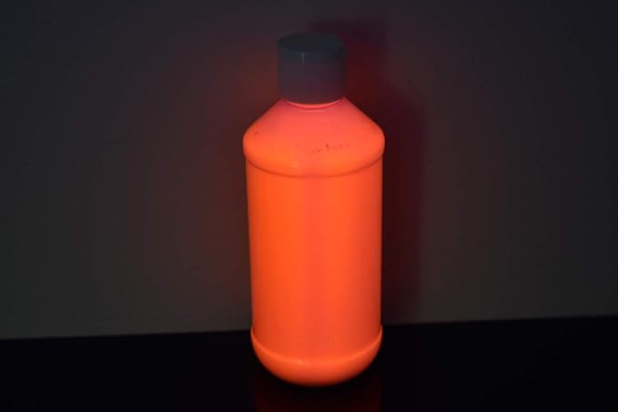 DirectGlow 8oz UV Blacklight Reactive Fluorescent Acrylic Paints (Orange)