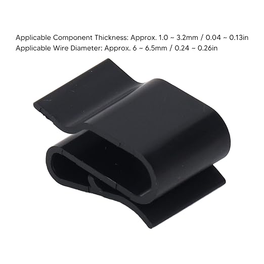 Garosa 100Pcs Trailer Frame Wire Clips Plastic Cable Clips S Clip Electrical Cord Management 1.5 Inch Solar Panel Wire Clip Black for PV Wiring Boat Cable Boat