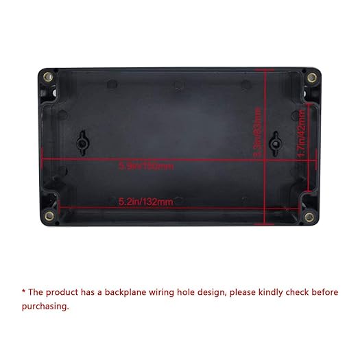 LeMotech Project Box ABS Plastic Junction Box IP65 Waterproof Electrical Boxes Universal Enclosure Black 6.2X 3.5X 2.4 inch (158x90x60mm)（Pack of 2）