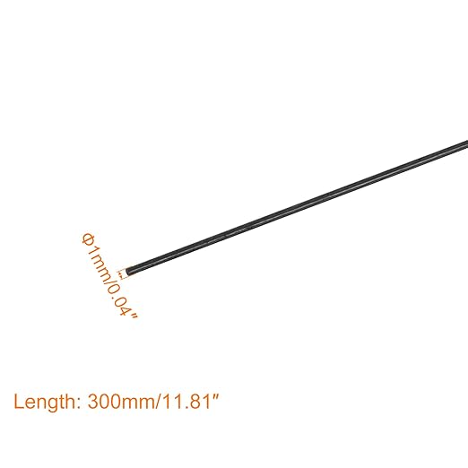 MECCANIXITY Carbon Fiber Rod, 1mm x 300mm for RC Plane DIY Tool Wing Tube Quadcopter Arm, Pack of 3