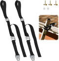 Ladder Safety Strap Tie Down – Heavy Duty Ladder Strap Leash with Anchor Plate and Stainless Steel Clip, Anti-Slip Pole Strap for Roof Work, Gutter Cleaning, Solar Install, Ceiling Rack Mount