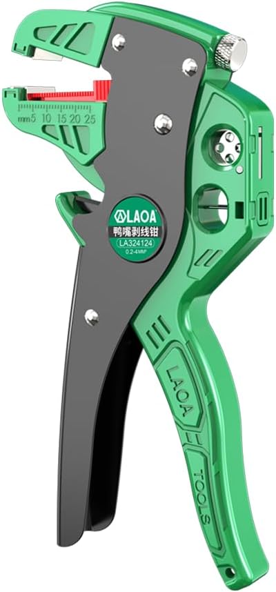 LAOA Automatic Wire Stripper Pliers - Adjustable Stripping Length & Tension, 4-in-1 Multi-Tool for Cutting, Stripping 0.2-4mm² Wires,Winding, Splitting | SK5 Blade