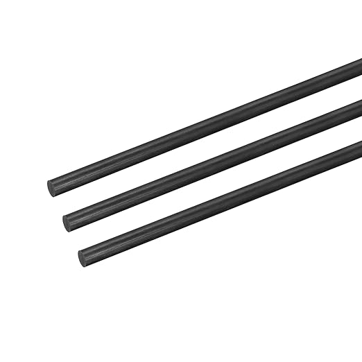 MECCANIXITY Carbon Fiber Rod, 5mm x 100mm for RC Plane DIY Tool Wing Tube Quadcopter Arm, Pack of 3