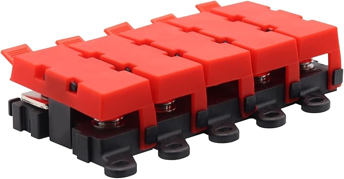 4way Midi Fuse Holder Automotive Marine Boat Car Audio Brass Fuse Blocks Midi Holder 1in 4 Out with 30A 60A 100A Midi Fuses Distribution Block