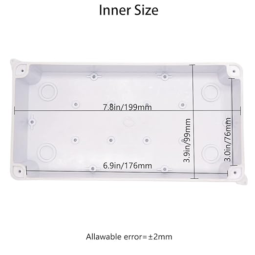 Zulkit Junction Box with Reserved Holes IP65 Waterproof ABS Plastic Electrical Boxes Includes Cable Glands for Outdoor Project, White 7.9 x 3.9 x 2.8 Inch