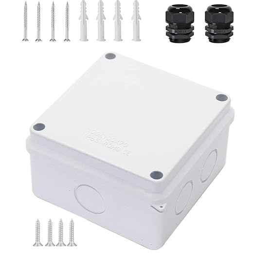 Junction Box, Zulkit Project Box with Reserved Holes IP65 Waterproof Dustproof Electrical Box ABS Plastic Project Enclosure White 3.9 x 3.9 x 2.8 Inch