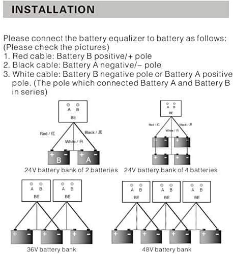 PowMr Battery Equalizer Voltage Balancer - for 24V Lead-Acid AGM Gel Flood Battery Battery Extend Battery Life 1 Year and More HA01Golf Cart Battery Equalizer Battery in Series Battery Balancer