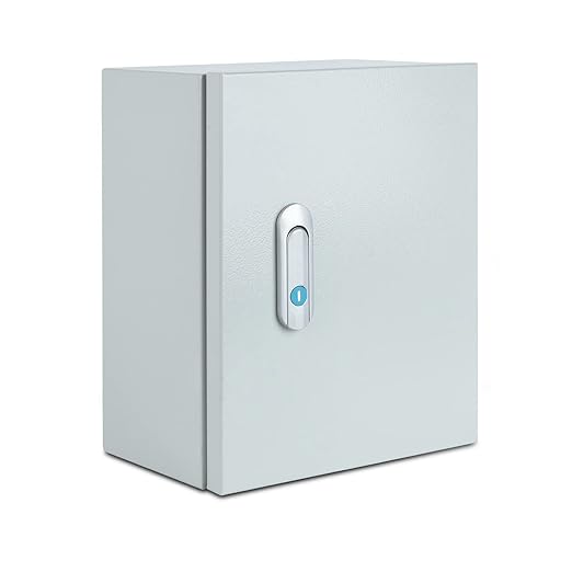 Steel Electrical Junction Box, Indoor&Outdoor Electrical Enclosure Box, Wall Mounted Waterproof&Dustproof Metal Box, Universal Electric Equipment Enclosure Box with Safety Locks and Mounting Plates
