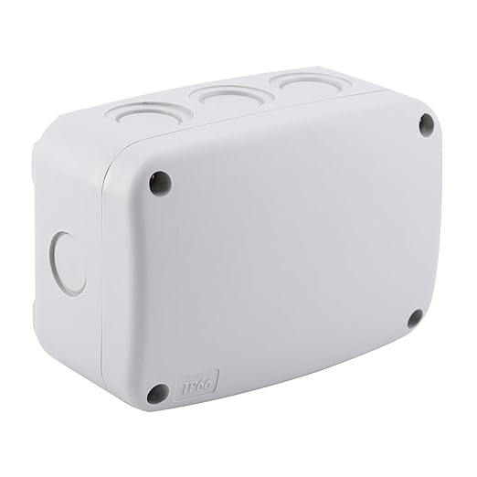 SuperInk White Outdoor Junction Box IP66 Waterproof Electrical Enclosure 4.9"x3.3"x2.3" PVC/ABS Weatherproof Project Box, Compact Electrical Case for Garden, CCTV, DIY Wiring,1PCS