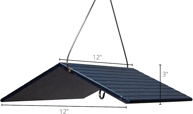 JCs Wildlife Poly Weather Cover - Rain Guard - Hang Bird Feeder or House Underneath for Protection from Rain or Snow - Easy to Clean and Use (Large, Blue)