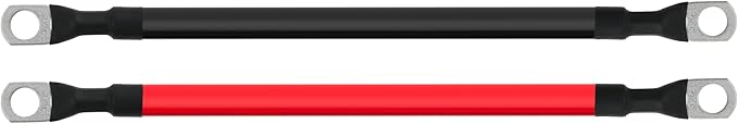 4 AWG Battery Cable 4AWG Gauge Battery Inverter Cables for Automotive Solar Marine Boat RV Car Motorcycle (4 AWG, 1FT, 3/8")