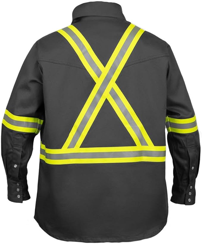 Flame Resistant High Visibility Hi Vis FR Shirt - 100% C - 7 oz