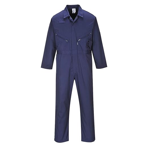 Portwest C813 Liverpool Zipper Coverall with Front Snap Closure and 2 Way Zipper, Black, XXLR